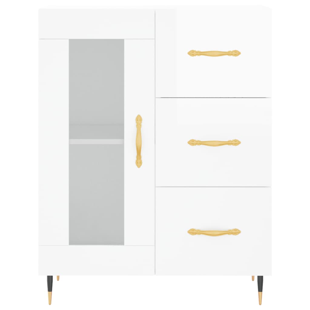 Sideboard Hochglanz-Weiß 69,5x34x90 cm Holzwerkstoff - Pazzar.ch