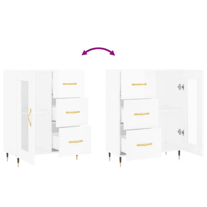 Sideboard Hochglanz-Weiß 69,5x34x90 cm Holzwerkstoff - Pazzar.ch