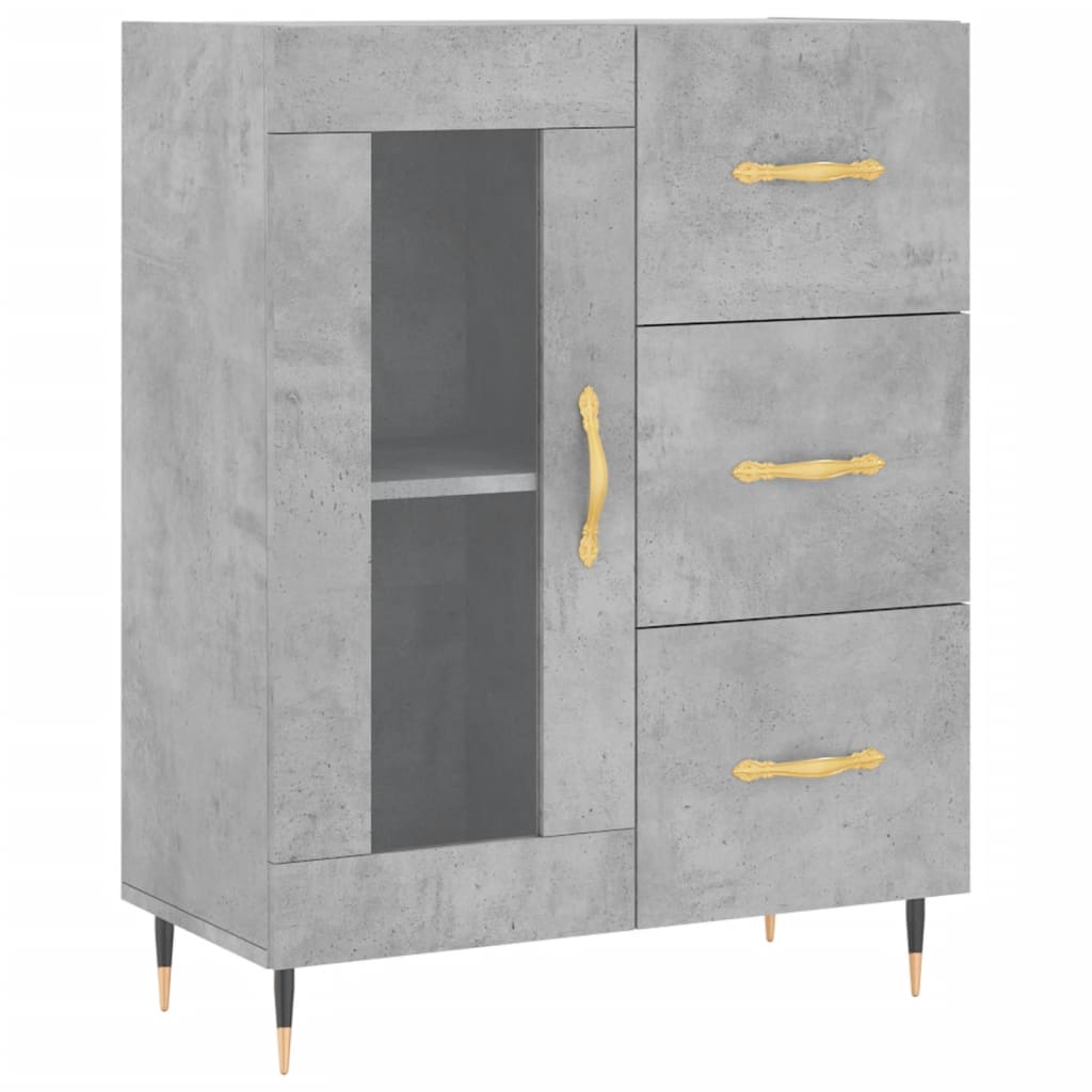 Sideboard Betongrau 69,5x34x90 cm Holzwerkstoff - Pazzar.ch