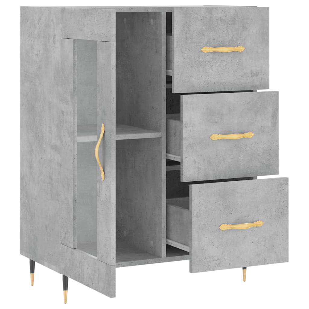 Sideboard Betongrau 69,5x34x90 cm Holzwerkstoff - Pazzar.ch