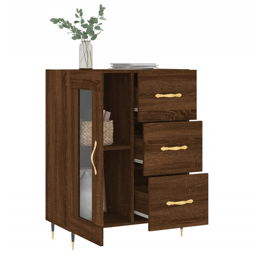 Sideboard Braun Eichen-Optik 69,5x34x90 cm Holzwerkstoff - Pazzar.ch