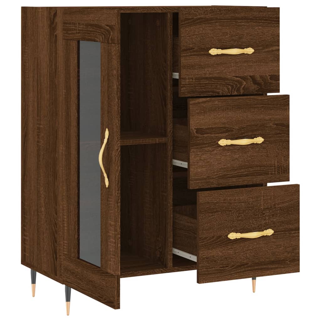Sideboard Braun Eichen-Optik 69,5x34x90 cm Holzwerkstoff - Pazzar.ch