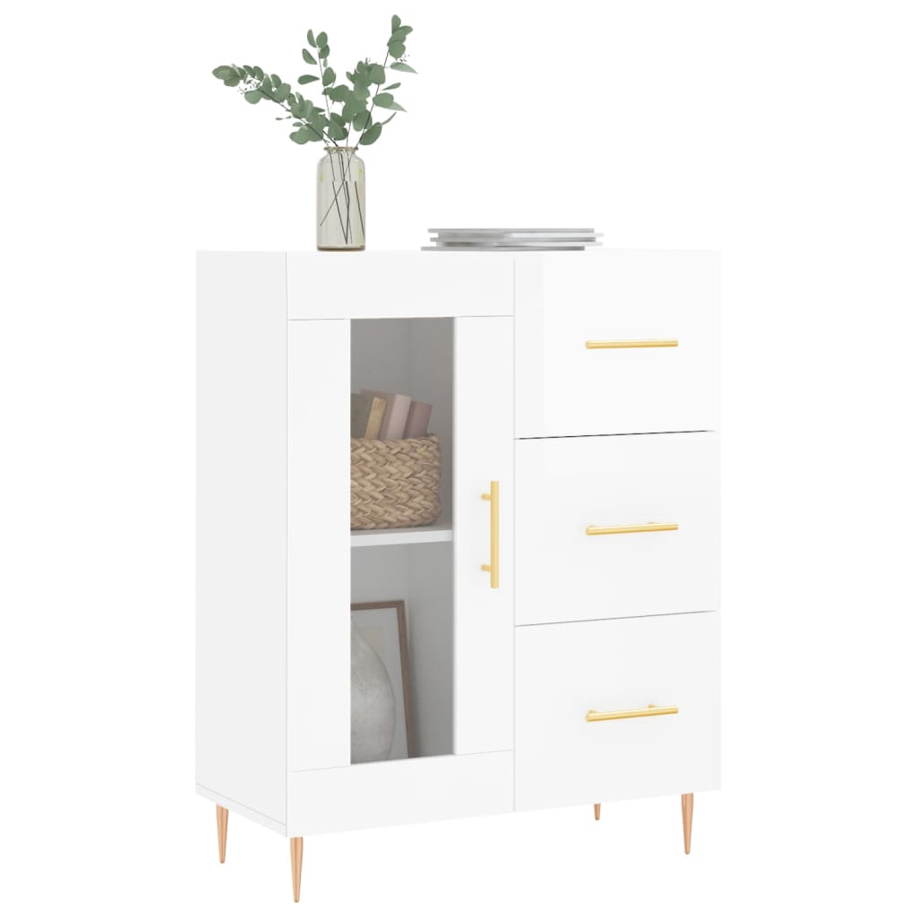 Sideboard Hochglanz-Weiß 69,5x34x90 cm Holzwerkstoff - Pazzar.ch