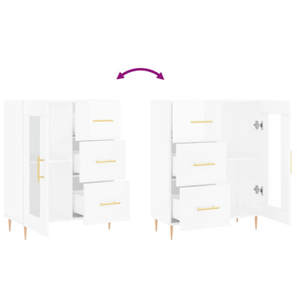 Sideboard Hochglanz-Weiß 69,5x34x90 cm Holzwerkstoff - Pazzar.ch