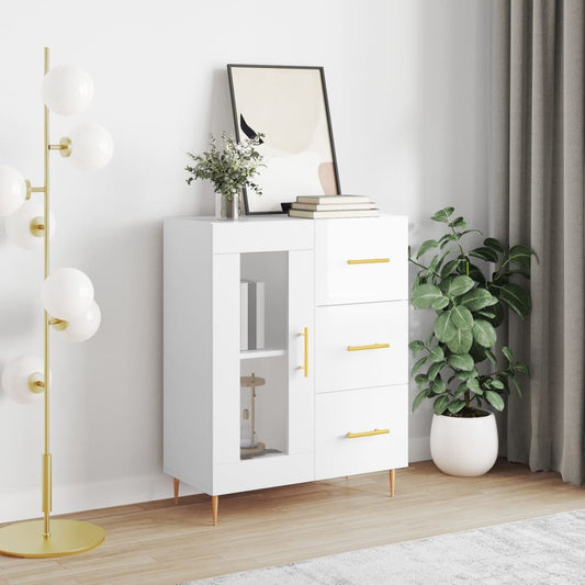 Sideboard Hochglanz-Weiß 69,5x34x90 cm Holzwerkstoff - Pazzar.ch