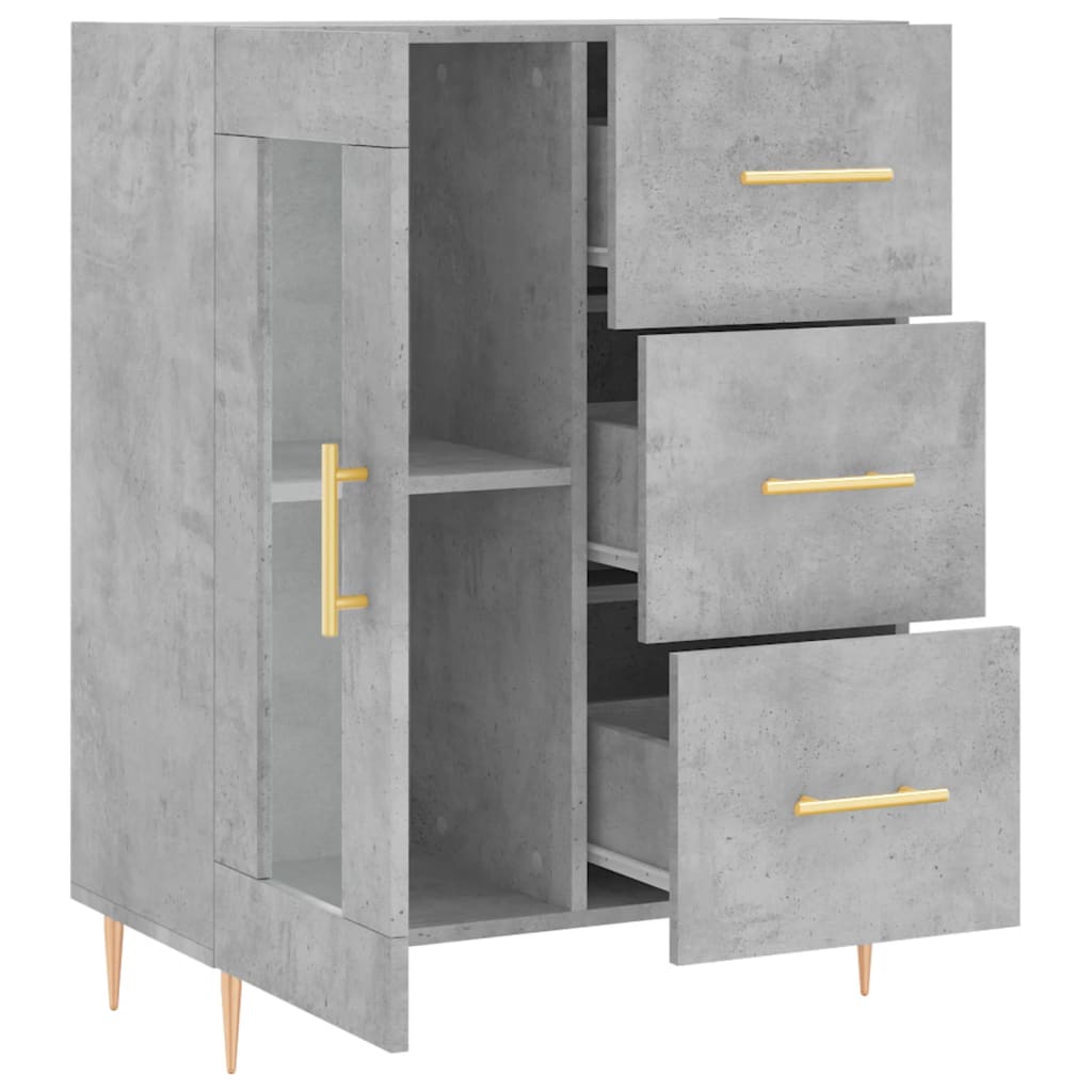 Sideboard Betongrau 69,5x34x90 cm Holzwerkstoff - Pazzar.ch