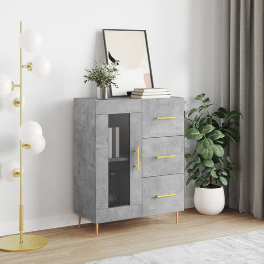 Sideboard Betongrau 69,5x34x90 cm Holzwerkstoff - Pazzar.ch