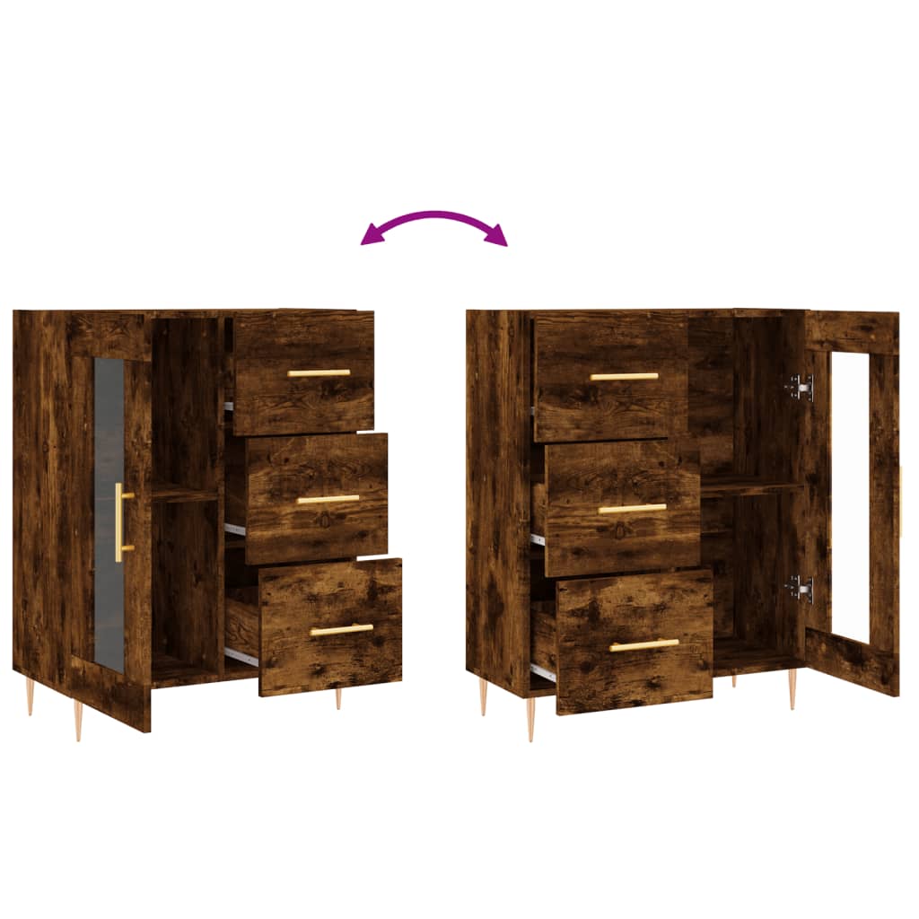 Sideboard Räuchereiche 69,5x34x90 cm Holzwerkstoff - Pazzar.ch