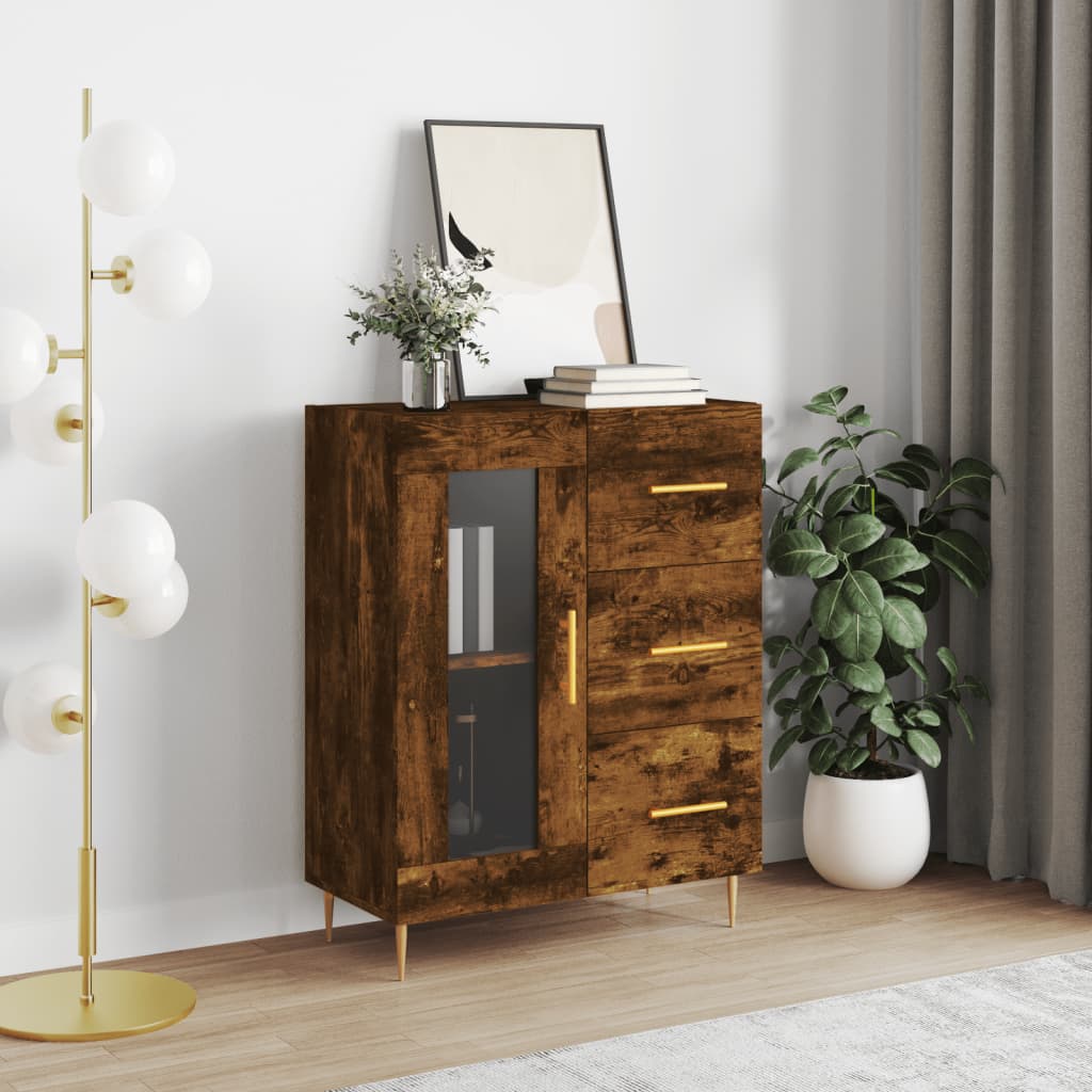 Sideboard Räuchereiche 69,5x34x90 cm Holzwerkstoff - Pazzar.ch