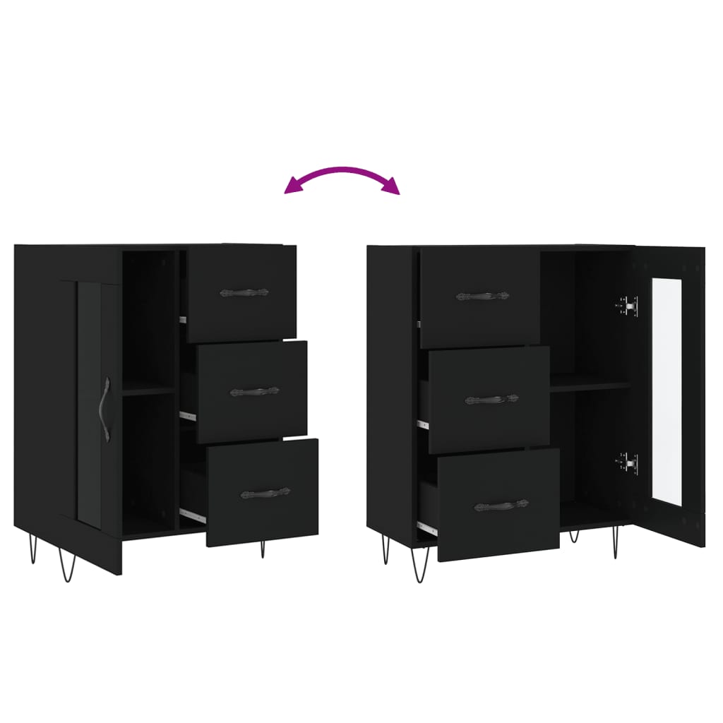 Sideboard Schwarz 69,5x34x90 cm Holzwerkstoff - Pazzar.ch