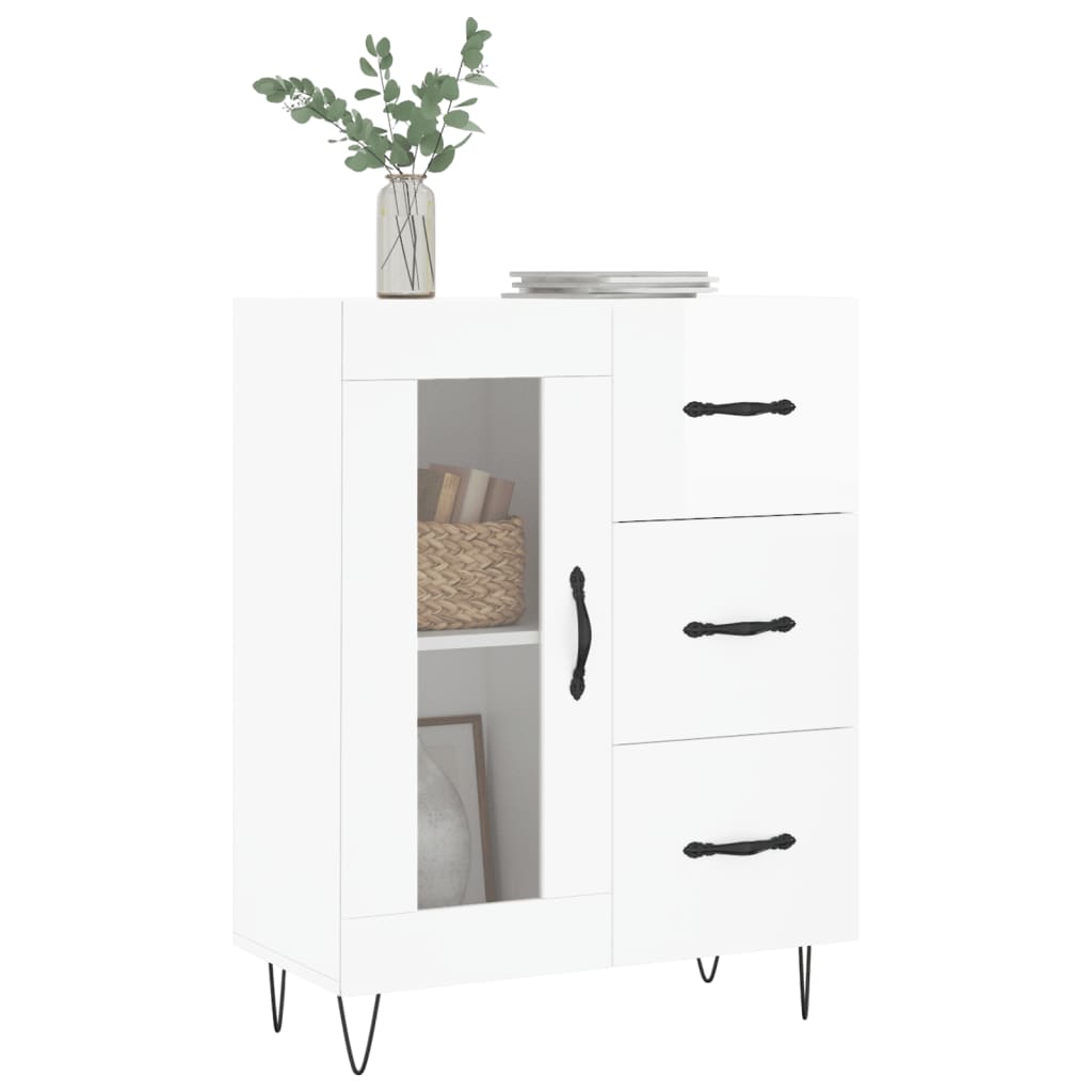 Sideboard Hochglanz-Weiß 69,5x34x90 cm Holzwerkstoff - Pazzar.ch