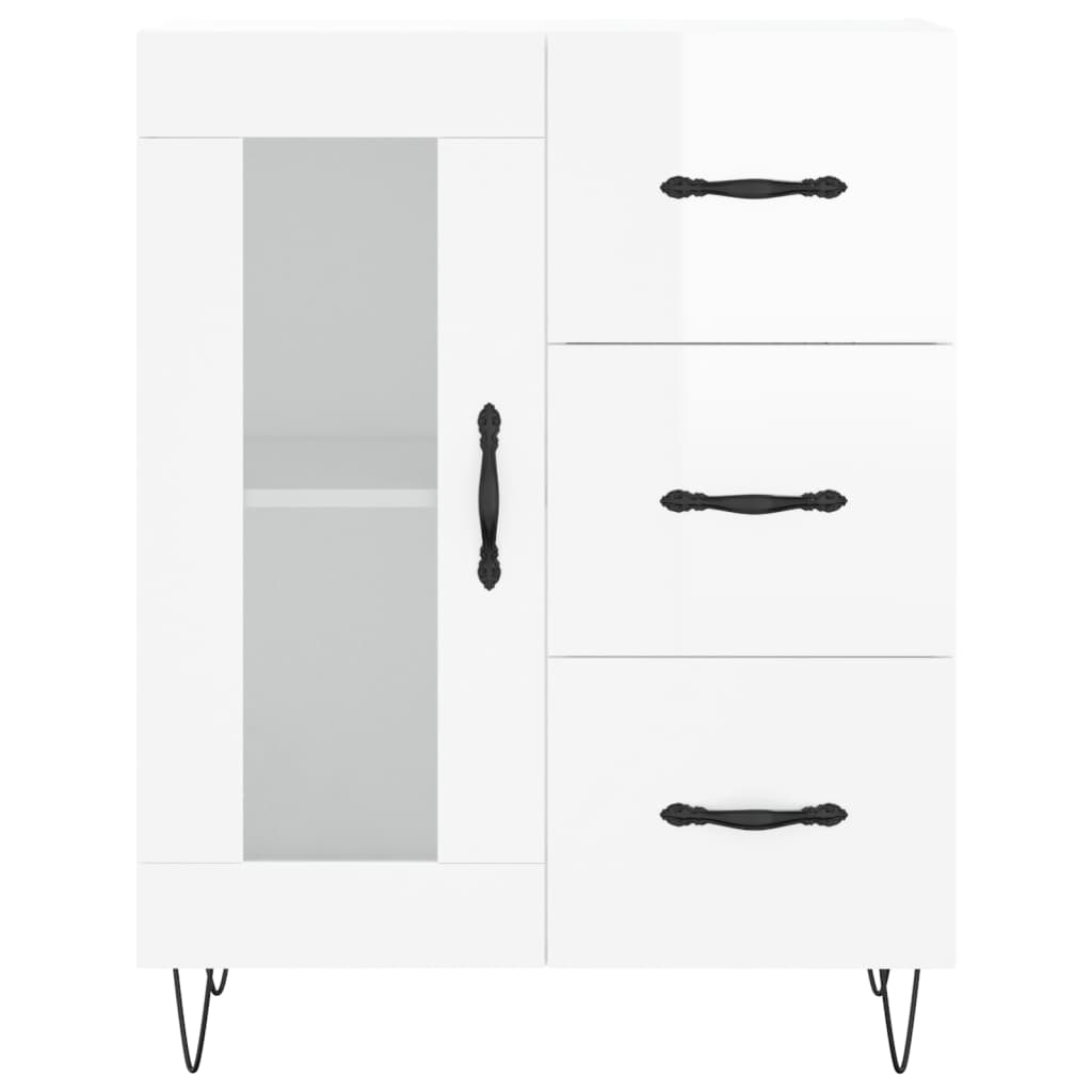 Sideboard Hochglanz-Weiß 69,5x34x90 cm Holzwerkstoff - Pazzar.ch