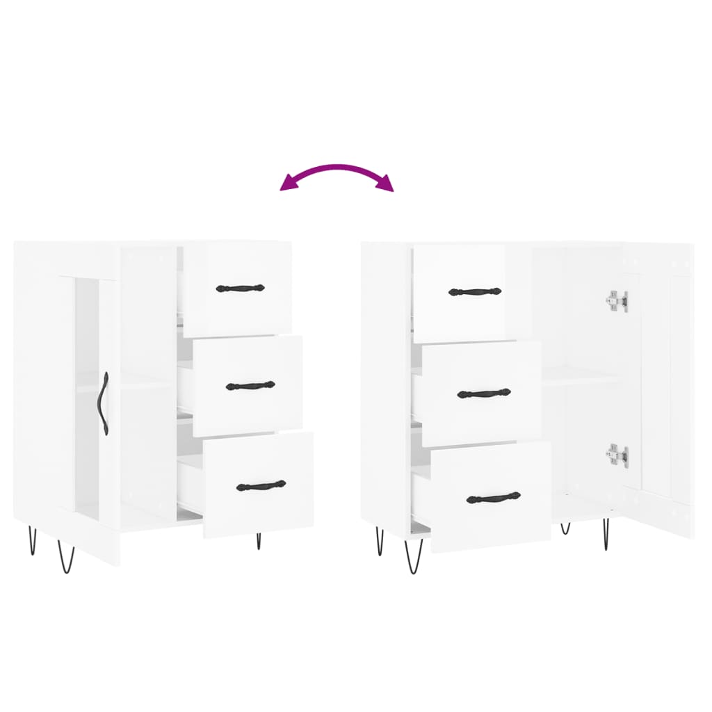 Sideboard Hochglanz-Weiß 69,5x34x90 cm Holzwerkstoff - Pazzar.ch