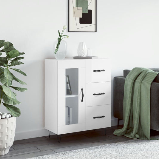 Sideboard Hochglanz-Weiß 69,5x34x90 cm Holzwerkstoff - Pazzar.ch