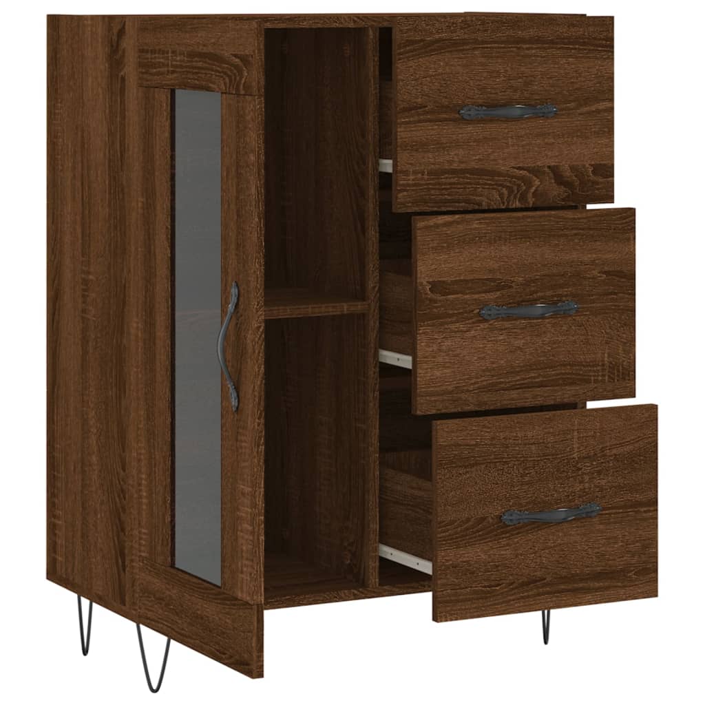 Sideboard Braun Eichen-Optik 69,5x34x90 cm Holzwerkstoff - Pazzar.ch