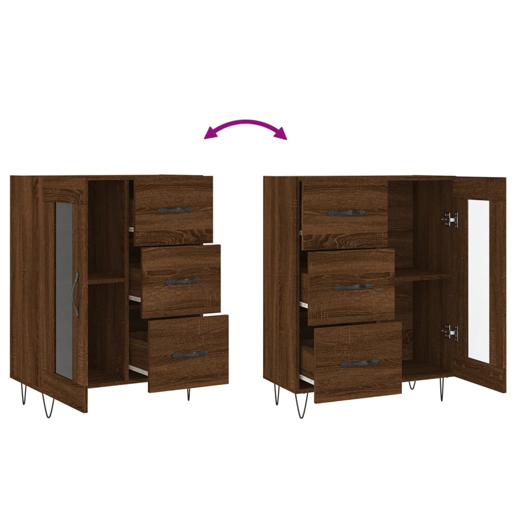Sideboard Braun Eichen-Optik 69,5x34x90 cm Holzwerkstoff - Pazzar.ch
