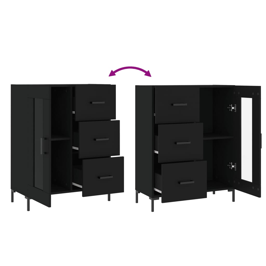 Sideboard Schwarz 69,5x34x90 cm Holzwerkstoff - Pazzar.ch