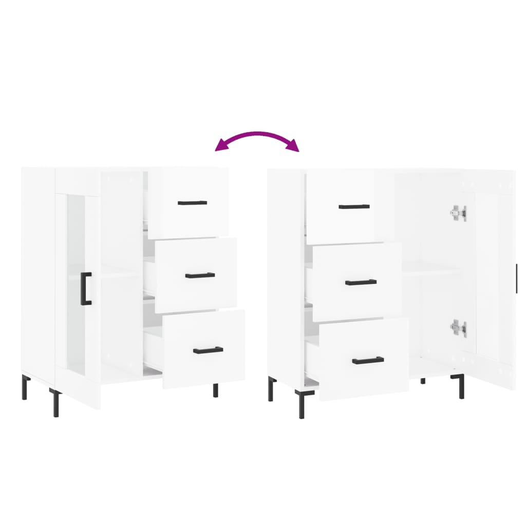 Sideboard Hochglanz-Weiß 69,5x34x90 cm Holzwerkstoff - Pazzar.ch