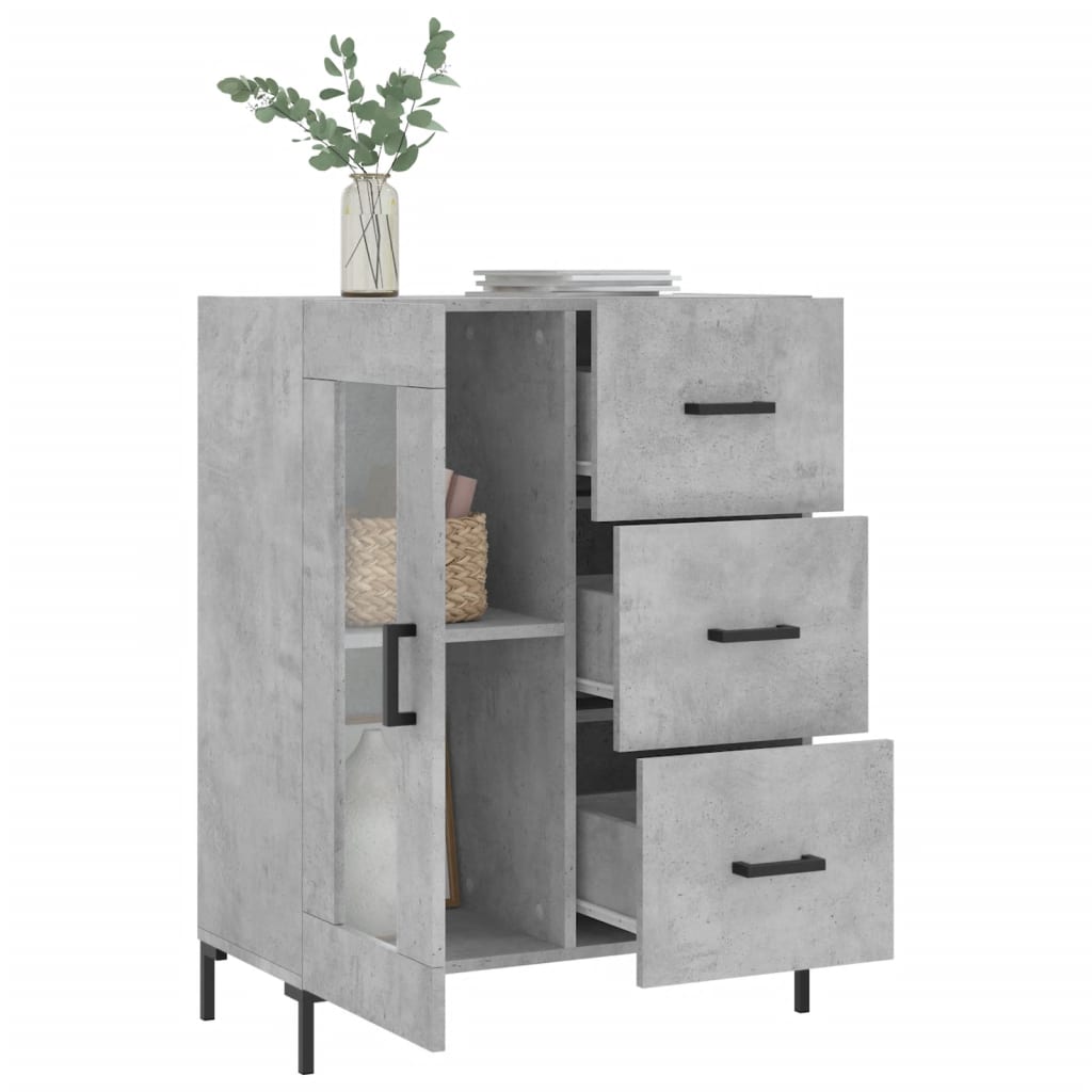 Sideboard Betongrau 69,5x34x90 cm Holzwerkstoff - Pazzar.ch