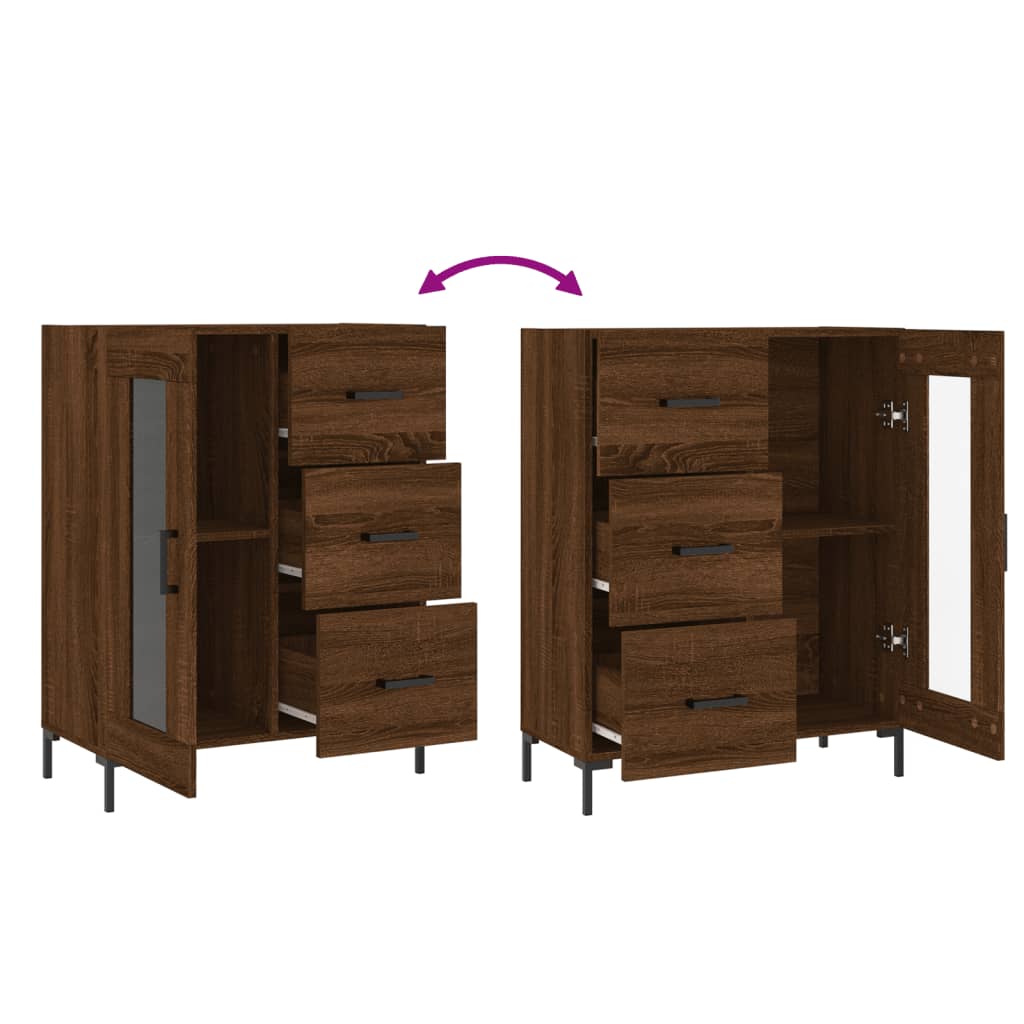 Sideboard Braun Eichen-Optik 69,5x34x90 cm Holzwerkstoff - Pazzar.ch