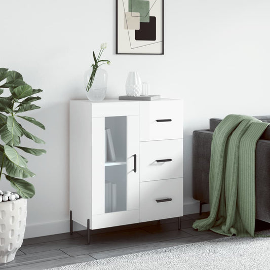 Sideboard Hochglanz-Weiß 69,5x34x90 cm Holzwerkstoff - Pazzar.ch