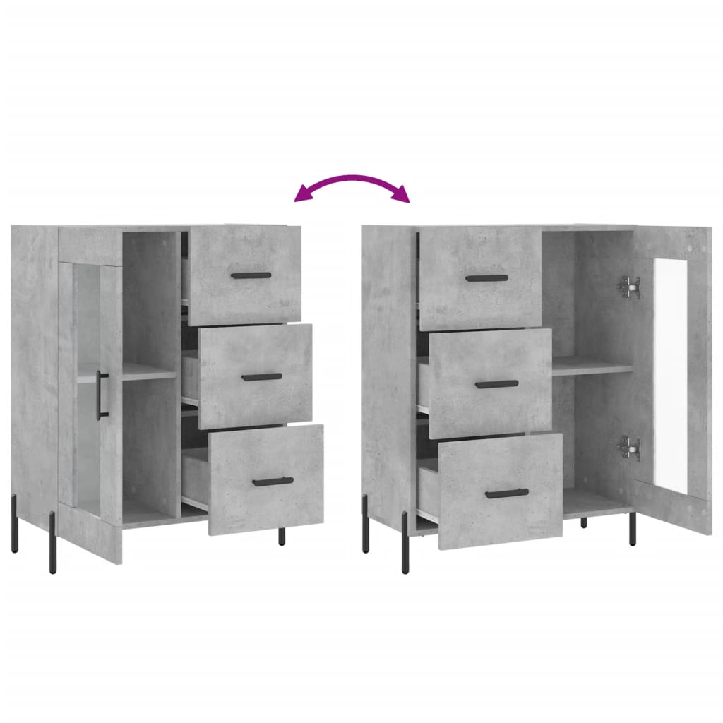 Sideboard Betongrau 69,5x34x90 cm Holzwerkstoff - Pazzar.ch