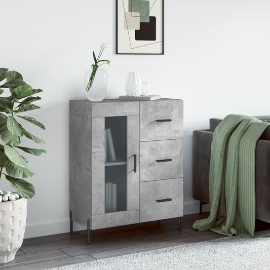 Sideboard Betongrau 69,5x34x90 cm Holzwerkstoff - Pazzar.ch