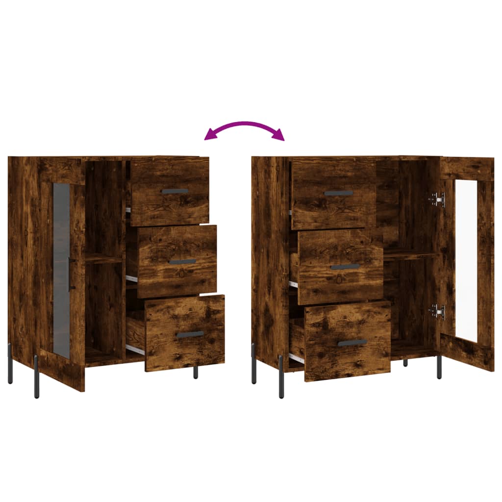 Sideboard Räuchereiche 69,5x34x90 cm Holzwerkstoff - Pazzar.ch