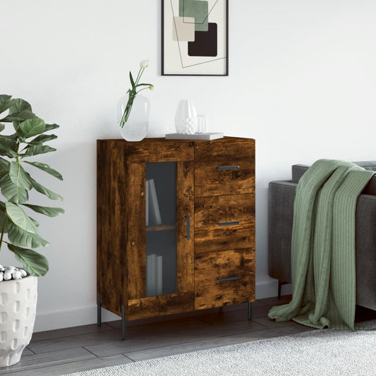 Sideboard Räuchereiche 69,5x34x90 cm Holzwerkstoff - Pazzar.ch