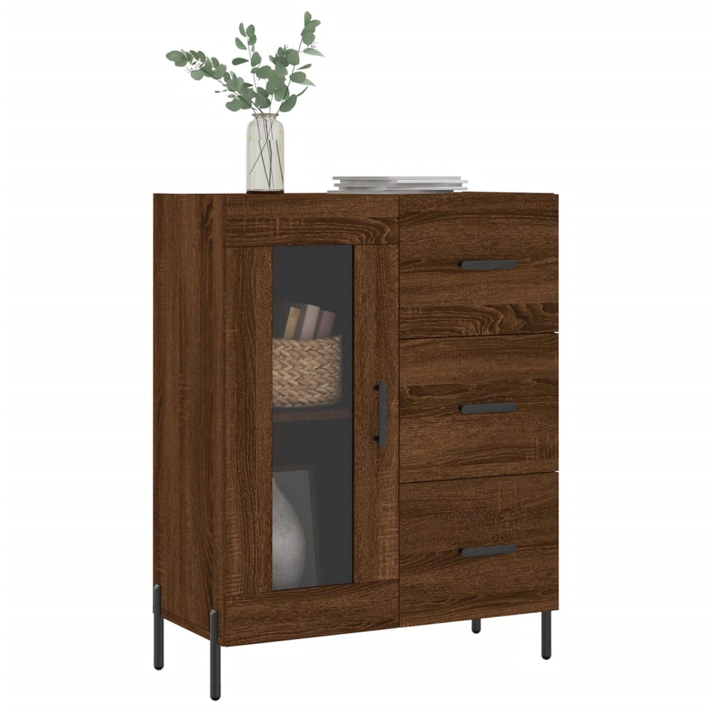 Sideboard Braun Eichen-Optik 69,5x34x90 cm Holzwerkstoff - Pazzar.ch
