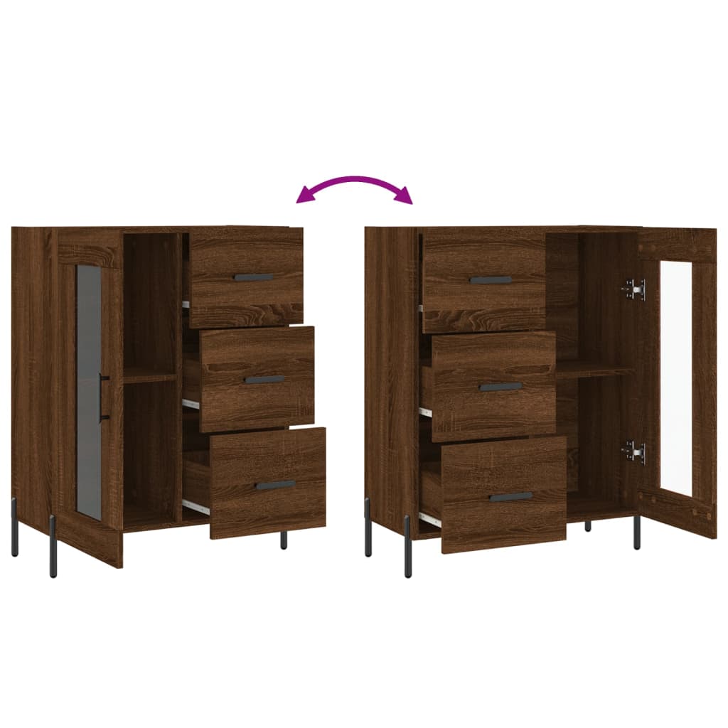 Sideboard Braun Eichen-Optik 69,5x34x90 cm Holzwerkstoff - Pazzar.ch