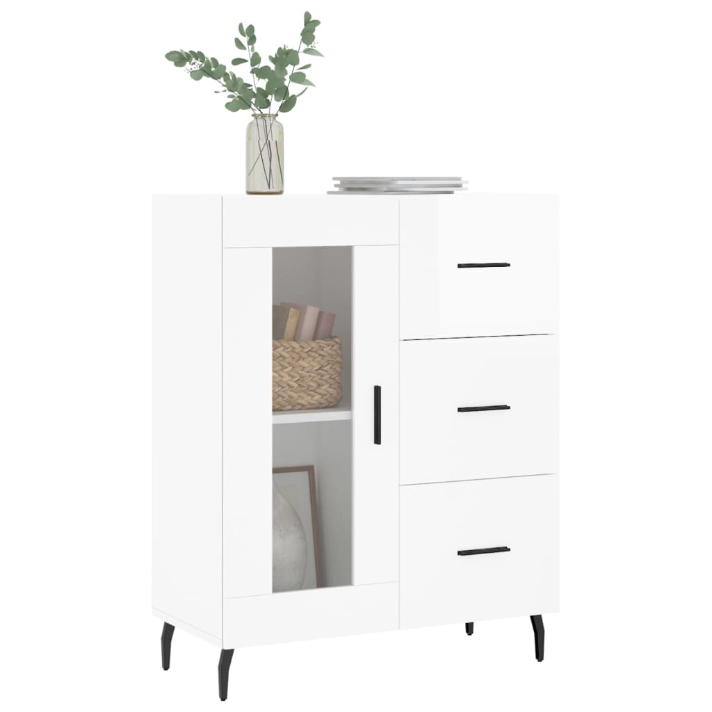 Sideboard Hochglanz-Weiß 69,5x34x90 cm Holzwerkstoff - Pazzar.ch