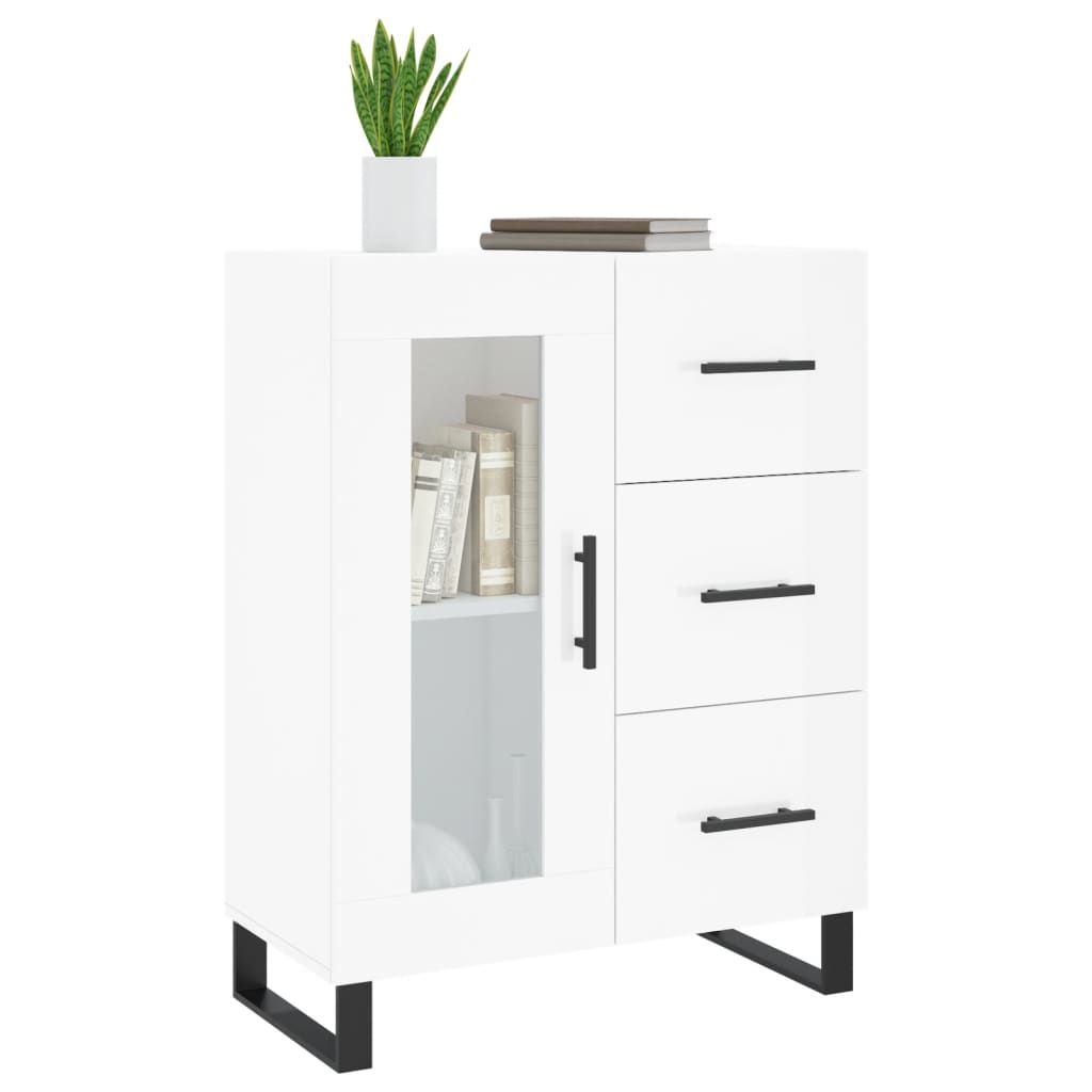 Sideboard Hochglanz-Weiß 69,5x34x90 cm Holzwerkstoff - Pazzar.ch