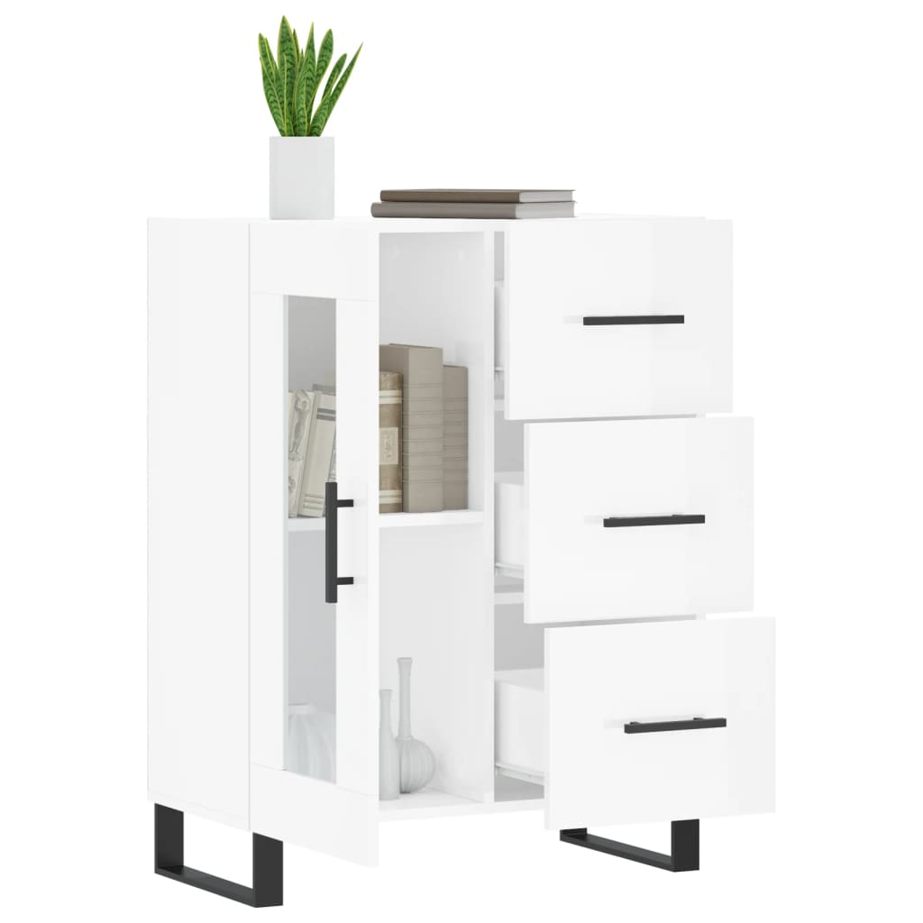 Sideboard Hochglanz-Weiß 69,5x34x90 cm Holzwerkstoff - Pazzar.ch
