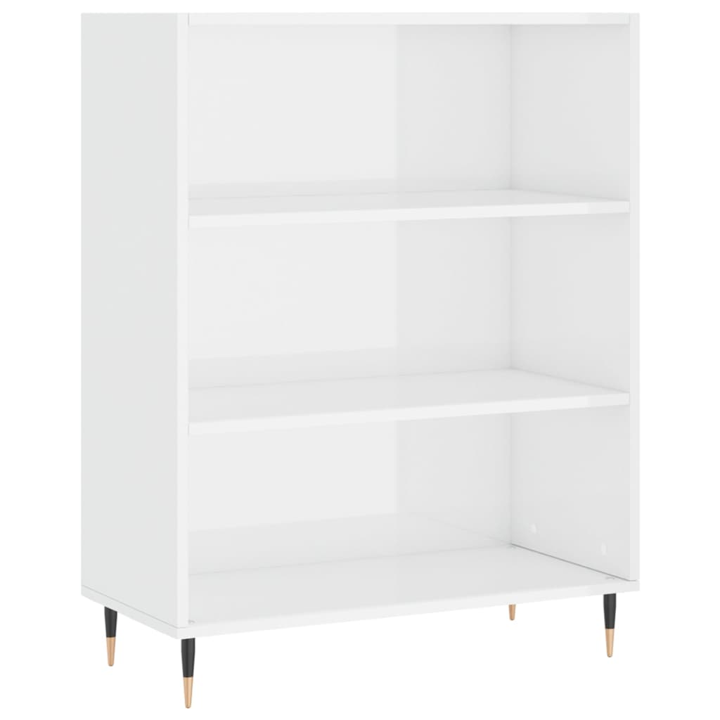 Bücherregal Hochglanz-Weiß 69,5x32,5x90 cm Holzwerkstoff - Pazzar.ch