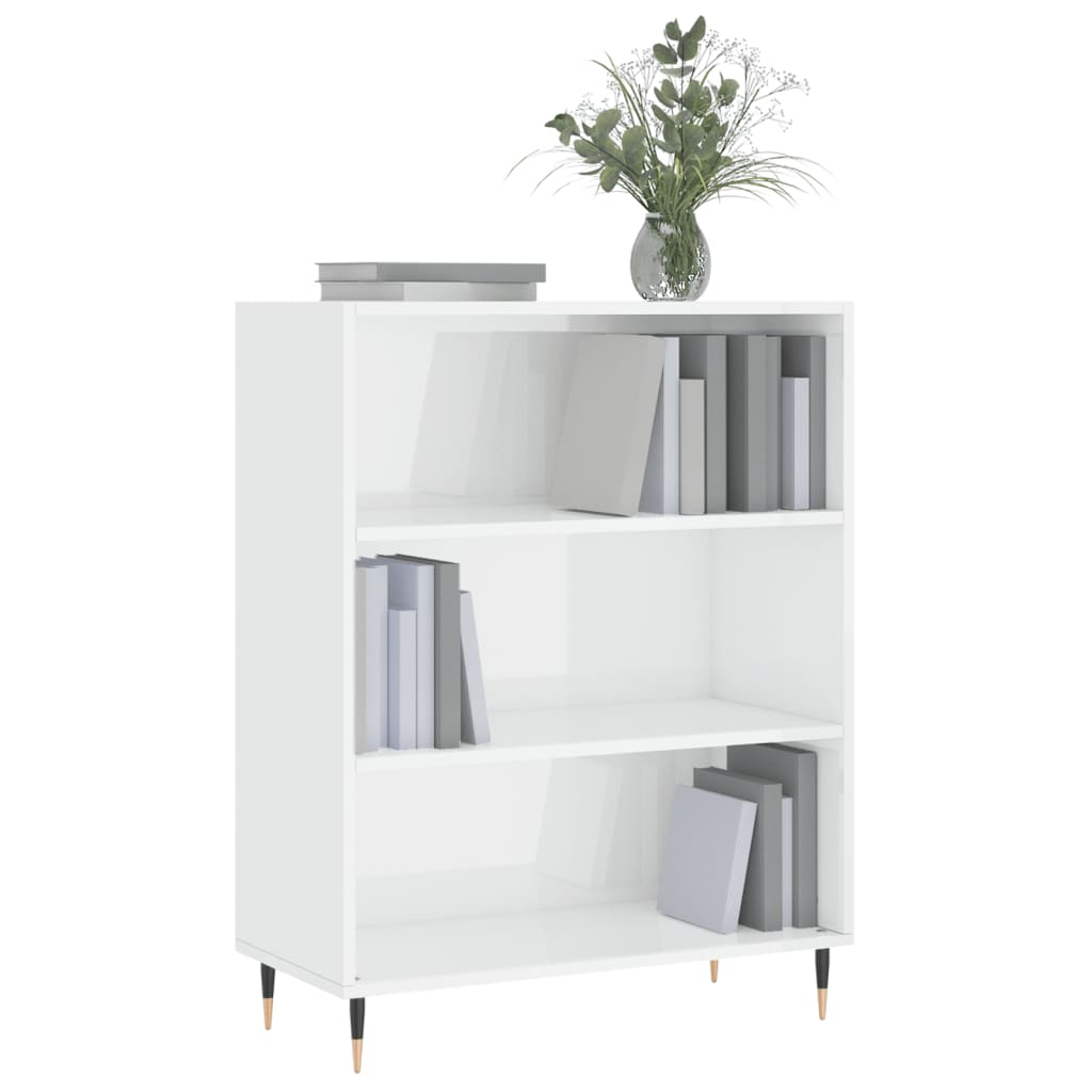 Bücherregal Hochglanz-Weiß 69,5x32,5x90 cm Holzwerkstoff - Pazzar.ch
