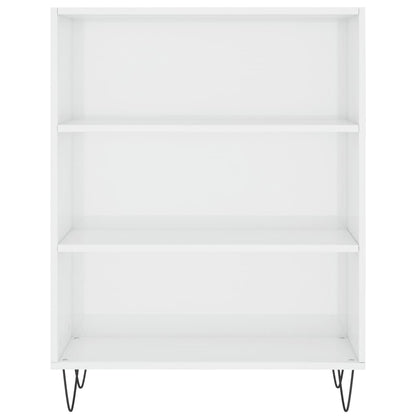 Bücherregal Hochglanz-Weiß 69,5x32,5x90 cm Holzwerkstoff - Pazzar.ch