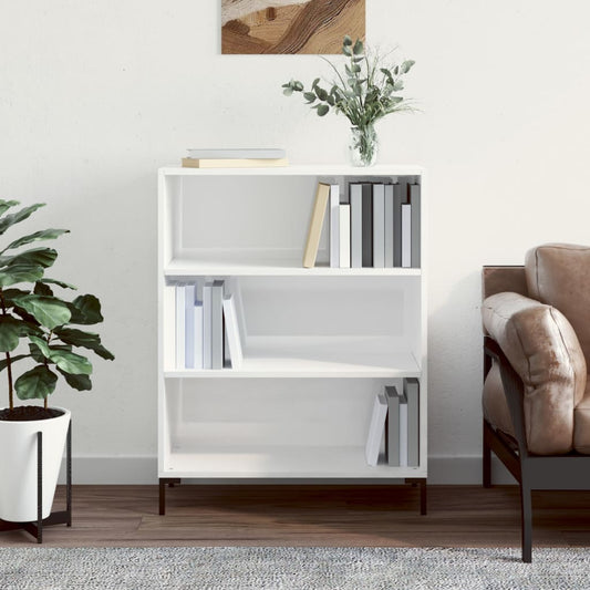 Bücherregal Hochglanz-Weiß 69,5x32,5x90 cm Holzwerkstoff - Pazzar.ch