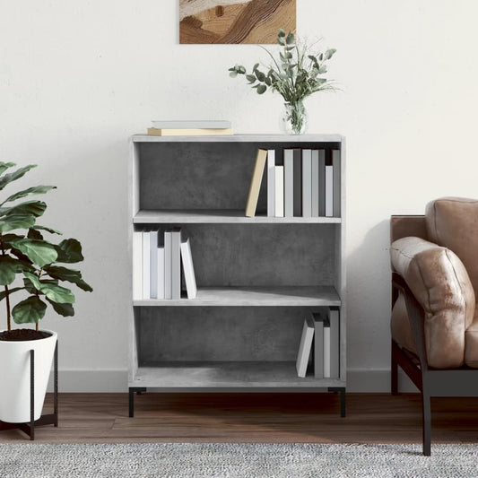 Bücherregal Betongrau 69,5x32,5x90 cm Holzwerkstoff - Pazzar.ch