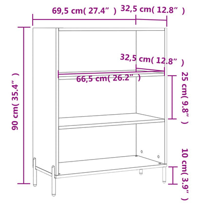 Regalschrank Schwarz 69,5x32,5x90 cm Holzwerkstoff - Pazzar.ch