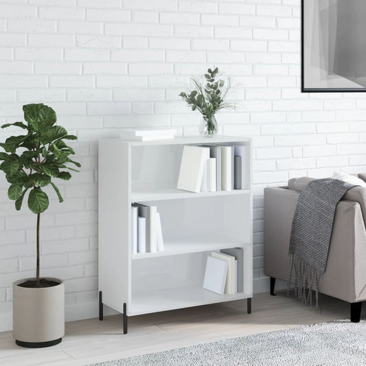 Regalschrank Hochglanz-Weiß 69,5x32,5x90 cm Holzwerkstoff - Pazzar.ch