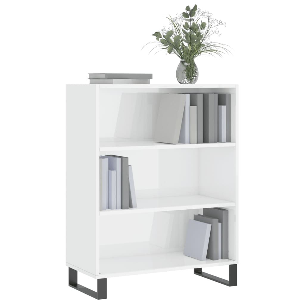 Regalschrank Hochglanz-Weiß 69,5x32,5x90 cm Holzwerkstoff - Pazzar.ch