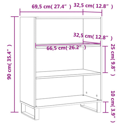 Regalschrank Betongrau 69,5x32,5x90 cm Holzwerkstoff - Pazzar.ch