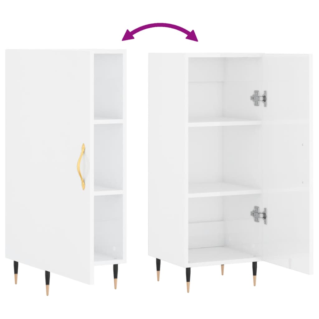 Sideboard Hochglanz-Weiß 34,5x34x90 cm Holzwerkstoff - Pazzar.ch