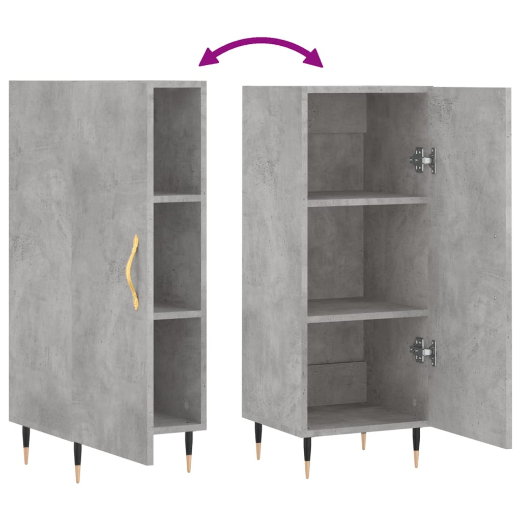 Sideboard Betongrau 34,5x34x90 cm Holzwerkstoff - Pazzar.ch