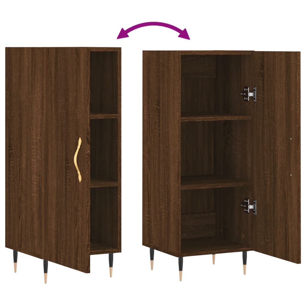 Sideboard Braun Eichen-Optik 34,5x34x90 cm Holzwerkstoff - Pazzar.ch