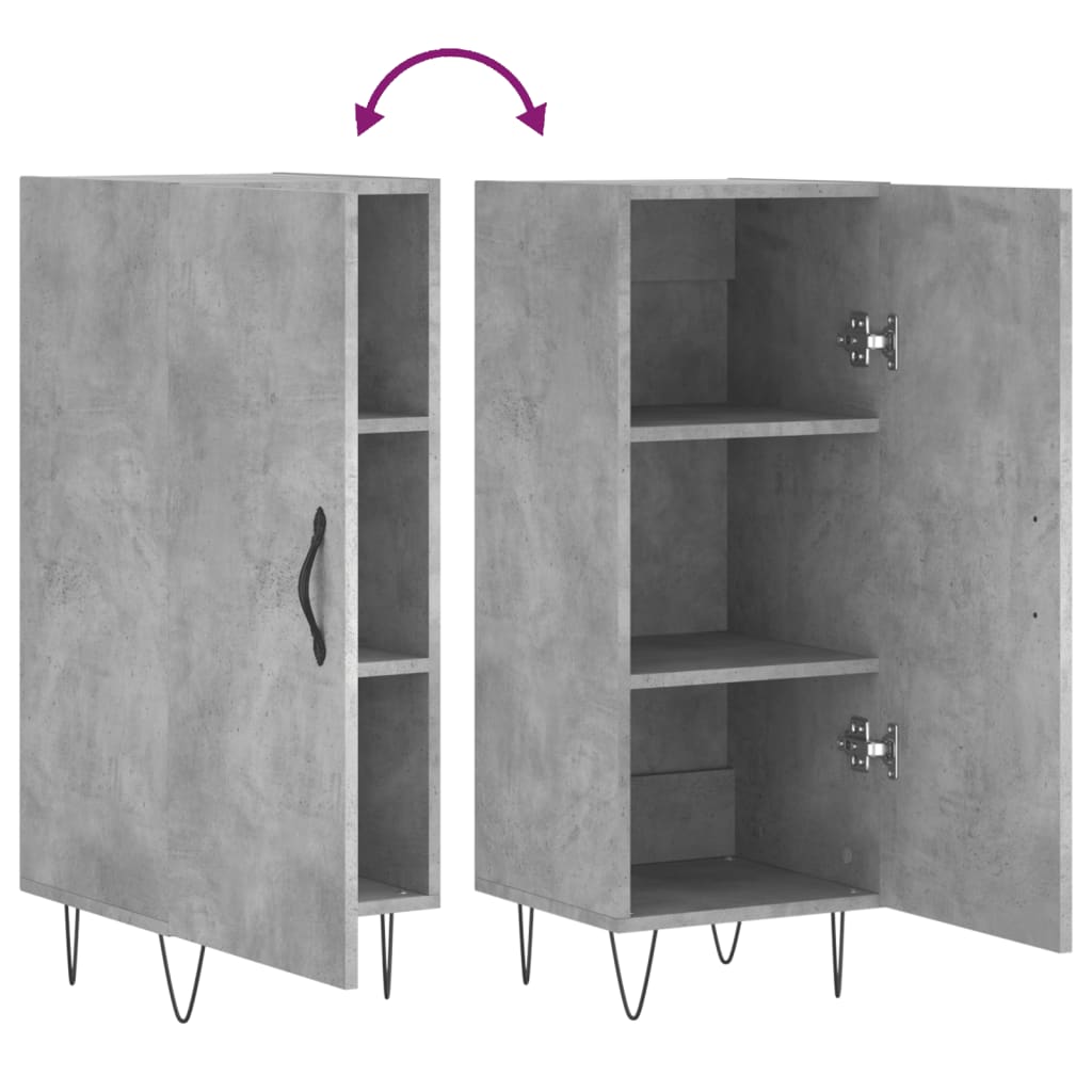 Sideboard Betongrau 34,5x34x90 cm Holzwerkstoff - Pazzar.ch
