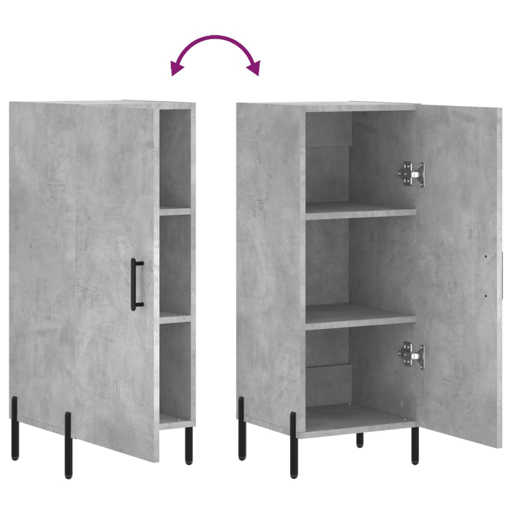 Sideboard Betongrau 34,5x34x90 cm Holzwerkstoff - Pazzar.ch