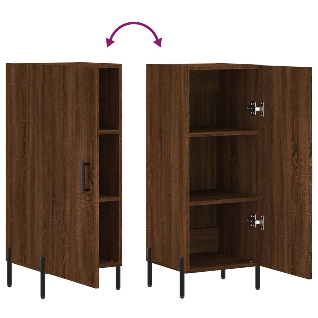 Sideboard Braun Eichen-Optik 34,5x34x90 cm Holzwerkstoff - Pazzar.ch