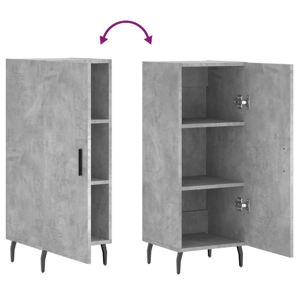 Sideboard Betongrau 34,5x34x90 cm Holzwerkstoff - Pazzar.ch